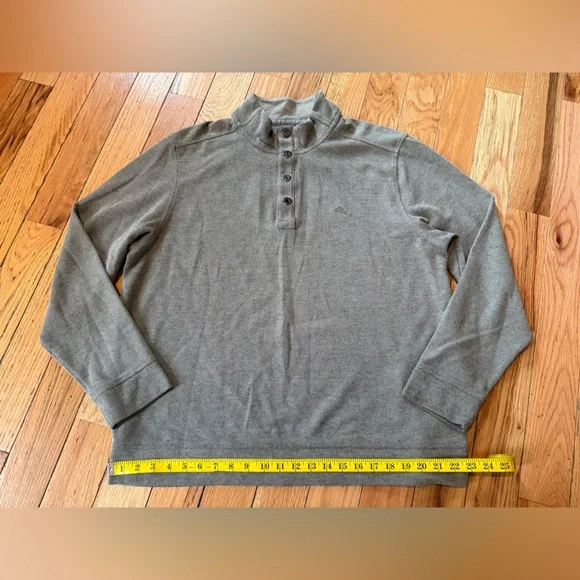 Tommy Bahama Cold Springs Mock Collar Henley Buttons GRAY Sweater Men’s Size XL - Picture 13 of 13